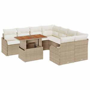 vidaXL Conjunto de sof&aacute; de jard&iacute;n con coj&iacute;n Manual 7 pcs beige y crema