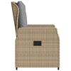 vidaXL Sillones reclinables de jard&iacute;n 2 uds rat&aacute;n sint&eacute;tico beige