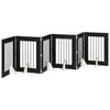 vidaXL Puerta para perros plegable con soportes 6 uds. Roble Negro