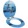 vidaXL Tapa de v&aacute;ter WC de cierre suave MDF dise&ntilde;o de ping&uuml;inos
