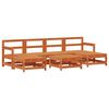 vidaXL Conjunto de Sof&aacute;s de Jard&iacute;n 7 pcs Marr&oacute;n Cera Pino macizo