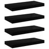 vidaXL Estante flotante de pared 4 uds MDF negro brillo 50x23x3,8 cm