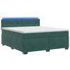 vidaXL Cama con Base Tapizada, Colch&oacute;n y Luz LED Verde oscuro