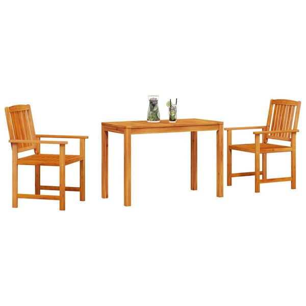 vidaXL Conjunto de Comedor de Jard&iacute;n 3 pcs Marr&oacute;n