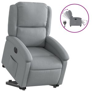 vidaXL Sill&oacute;n el&eacute;ctrico reclinable elevable de tela gris claro