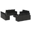 vidaXL Set de sof&aacute;s de jard&iacute;n y cojines 13 pzas rat&aacute;n sint&eacute;tico negro