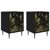 vidaXL Mesa de noche RHENEN 2 uds. Roble Negro 36 x 33 x 51 cm