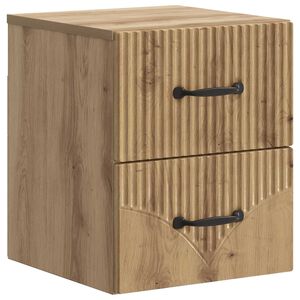 vidaXL Mesita de Noche de Pared Roble Artesanal 34,5 x 33 x 40 cm