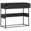 vidaXL Mesa consola de madera contrachapada negro 90x35x80 cm