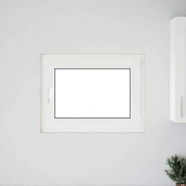 vidaXL Ventana de s&oacute;tano "RISOR" 80x50 cm oscilobatiente DIN derecha blanca