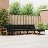 vidaXL Conjunto de sof&aacute;s de exterior con coj&iacute;n 5 pcs Natural y negro