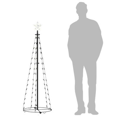 vidaXL Árbol de Navidad cónico 84 LED blanco cálido 50x150 cm