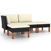 vidaXL Set de muebles de jard&iacute;n 6 pzas y cojines rat&aacute;n sint&eacute;tico negro