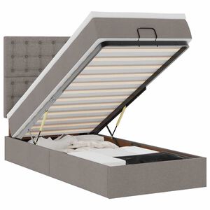 vidaXL Cama otomana con colch&oacute;n topo 90x200 cm tela