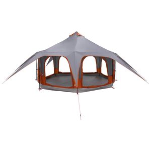 vidaXL Tienda Familiar Gris y naranja 5 personas