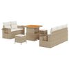 vidaXL Conjunto de sof&aacute;s de jard&iacute;n 10 uds. Beige y Crema