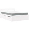 vidaXL Cama con cajones y colch&oacute;n madera maciza pino blanco 140x190 cm
