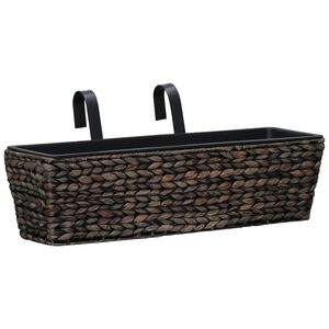 vidaXL Conjunto de jardineras 2 unidades jacinto de agua marr&oacute;n