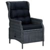 vidaXL Sill&oacute;n reclinable de jard&iacute;n cojines rat&aacute;n sint&eacute;tico gris oscuro