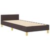 vidaXL Estructura de cama con cabecera Marr&oacute;n oscuro 100 x 200 cm tela