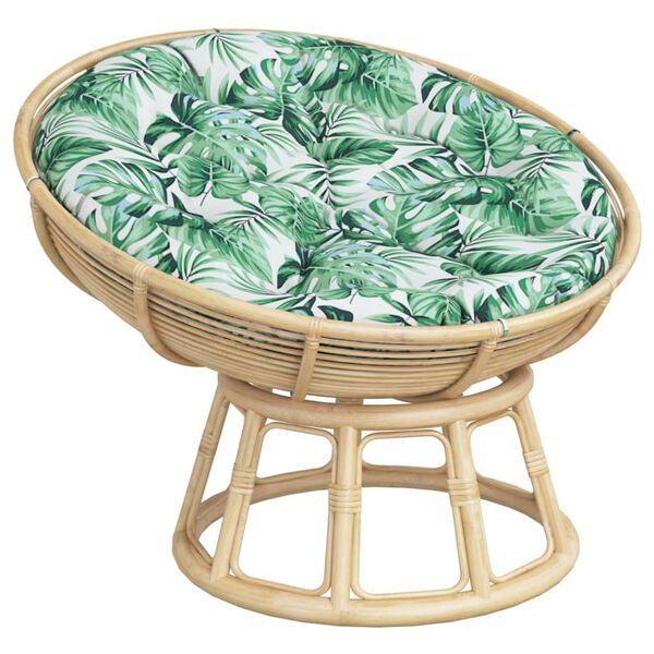 vidaXL Coj&iacute;n redondo tela Oxford estampado de hojas &Oslash; 100x11 cm