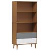 vidaXL Librer&iacute;a MOLDE madera maciza de pino marr&oacute;n 85x35x170,5 cm