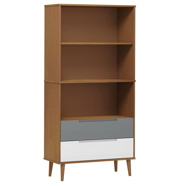 vidaXL Librer&iacute;a MOLDE madera maciza de pino marr&oacute;n 85x35x170,5 cm
