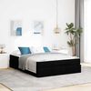 vidaXL Estructura de cama con colch&oacute;n con colch&oacute;n 2 pcs Negro tela