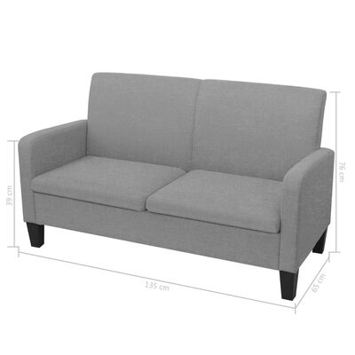 vidaXL Conjunto de sofás de 2 piezas tela gris claro