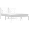 vidaXL Estructura cama sin colch&oacute;n con cabecero metal blanco 150x200cm