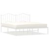 vidaXL Estructura cama sin colch&oacute;n con cabecero metal blanco 183x213cm