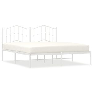 vidaXL Estructura cama sin colch&oacute;n con cabecero metal blanco 183x213cm