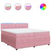vidaXL Cama box spring con colch&oacute;n terciopelo rosa 200x200 cm