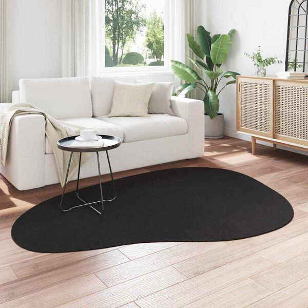 vidaXL Alfombra HUARTE Negro 140 x 200 cm Poliéster