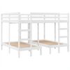 vidaXL Litera triple madera maciza de pino blanca 160x200/80x160 cm