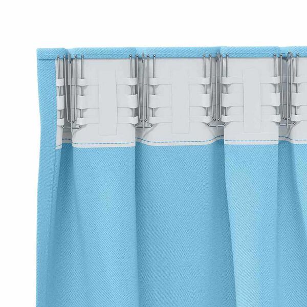 vidaXL Cortinas Opacas con Anillas 2 pcs Azul Claro 245 x 140 cm