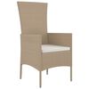 vidaXL Set comedor de jard&iacute;n 5 pzas con cojines rat&aacute;n sint&eacute;tico beige