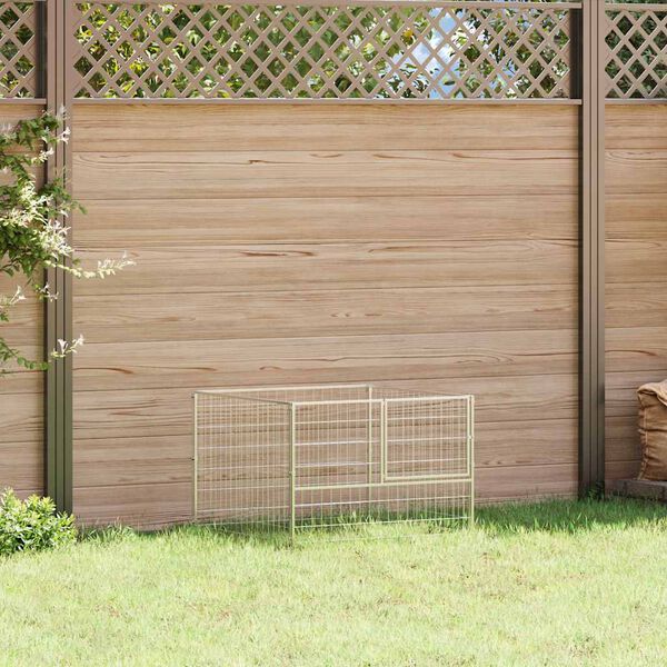 vidaXL Perrera de acero plateado 100x100x70 cm