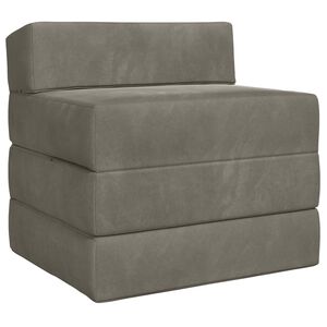vidaXL Sof&aacute; Cama Plegable Gris Claro 200 x 70 x 15 cm Terciopelo