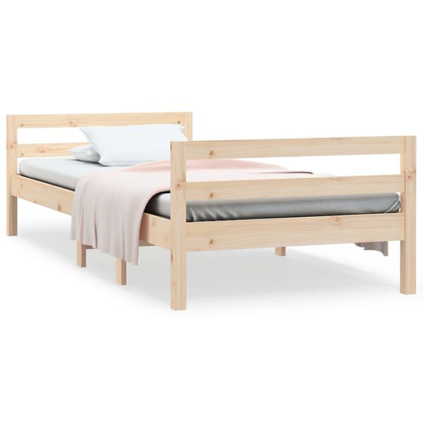 vidaXL Estructura de cama sin colch&oacute;n madera maciza de pino 90x200 cm
