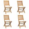 vidaXL Silla Plegable 4 uds. Blanco Madera maciza de Acacia