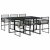 vidaXL Set de comedor de jard&iacute;n 7 pzas y cojines rat&aacute;n sint&eacute;tico negro