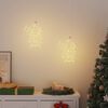 vidaXL Luces de Navidad Santa Silueta 2 piezas 35 LEDs blanco c&aacute;lido