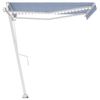 vidaXL Toldo autom&aacute;tico LED sensor de viento azul y blanco 300x250 cm
