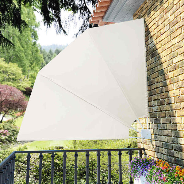 vidaXL Toldo lateral plegable de balc&oacute;n color crema 210x210 cm
