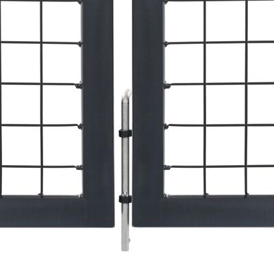 vidaXL Puerta de valla de jardín con postes acero antracita 350x140 cm