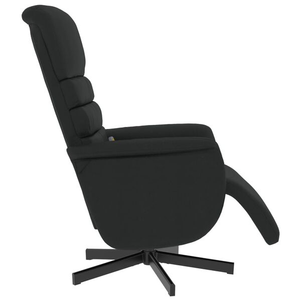 vidaXL Sill&oacute;n reclinable masaje con reposapi&eacute;s cuero sint&eacute;tico negro