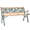 vidaXL Banco de jard&iacute;n de madera 122 cm