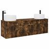 vidaXL Juego de Muebles de Ba&ntilde;o 3 uds. Roble Ahumado 49 x 44,5 x 66 cm
