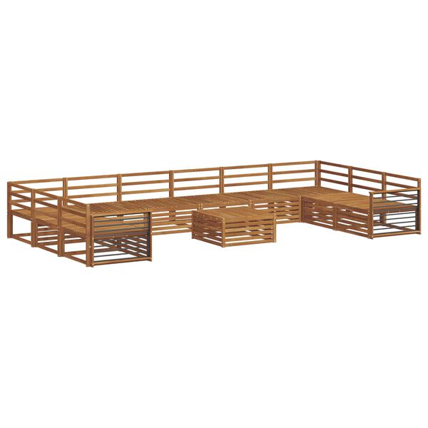 vidaXL Juegos de sof&aacute;s 11 pcs Natural Madera de Acacia S&oacute;lida
